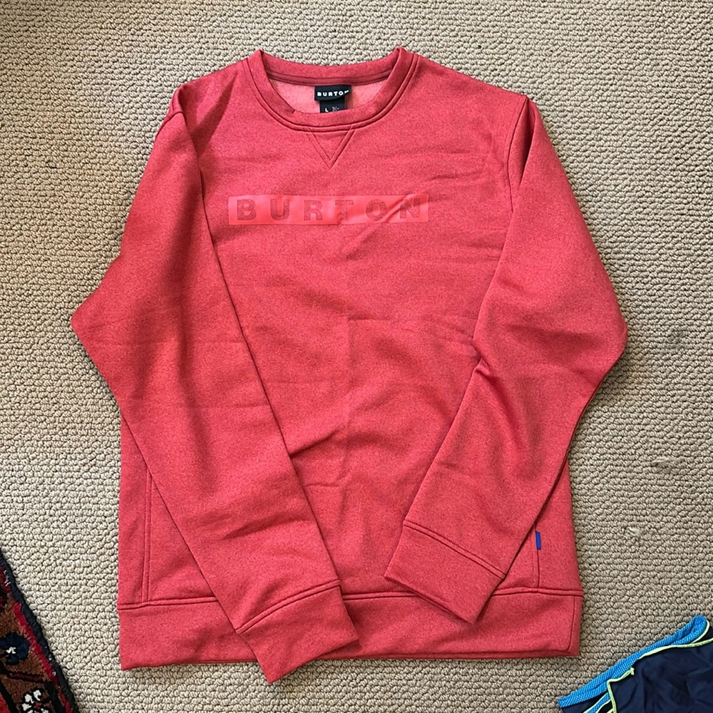 Red Burton Snowboards crew neck